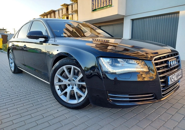 Audi A8 cena 93900 przebieg: 208471, rok produkcji 2010 z Szczytno małe 781